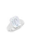 Hautecarat Emerald Cut Cigar Lab Created Diamond Ring In 2.50ctw 18k White Gold