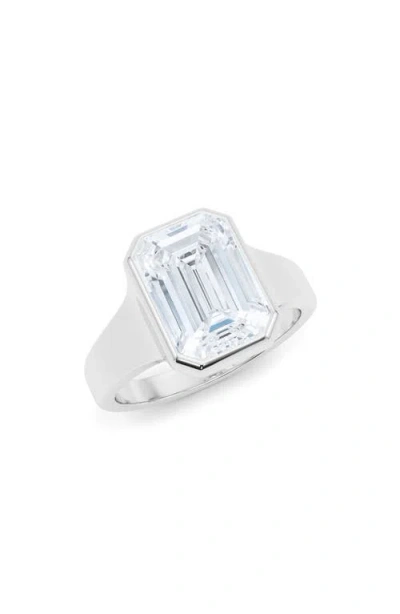 Hautecarat Emerald Cut Cigar Lab Created Diamond Ring In 2.50ctw 18k White Gold