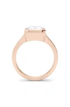 Hautecarat Emerald Cut Cigar Lab Created Diamond Ring In 4.00ctw 18k Rose Gold
