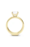 Hautecarat Emerald Cut Double Band Lab Created Diamond Ring In 4.00 Ctw 18k Yellow Gold