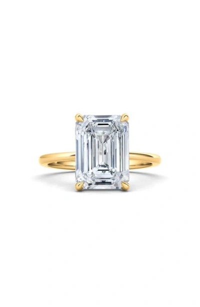 Hautecarat Emerald Cut Lab Created Diamond 18k Gold Ring In 2.00 Ctw 18k Yellow Gold