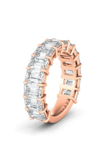 Hautecarat Emerald Cut Lab Created Diamond Eternity Band In Rose Gold