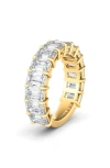 Hautecarat Emerald Cut Lab Created Diamond Eternity Band In Yellow Gold