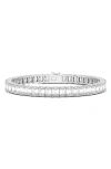 Hautecarat Emerald Cut Lab Created Diamond Tennis Bracelet In 18k White Gold