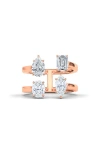 Hautecarat Fancy 4-stone Lab Created Diamond Ring In 18k Rg