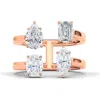 Hautecarat Fancy Four-stone Lab Created Diamond Ring In 18k Rg