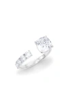 Hautecarat Floating Cushion Lab Created Diamond Ring In White