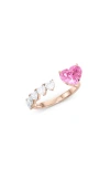 Hautecarat Floating Hearts Lab Created Diamond Ring In Multi