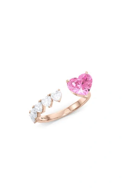 Hautecarat Floating Hearts Lab Created Diamond Ring In Multi