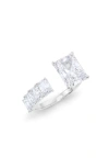 Hautecarat Floating Radiant Lab Created Diamond Ring In 18k White Gold