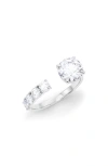 Hautecarat Floating Round Lab Created Diamond Ring In 18k White Gold