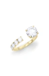 Hautecarat Floating Round Lab Created Diamond Ring In 18k Yellow Gold