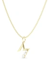 Hautecarat Graduated Lab-created Diamond Initial Letter Pendant Necklace In M - 18k Yellow Gold