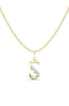 Hautecarat Graduated Lab-created Diamond Initial Letter Pendant Necklace In S - 18k Yellow Gold
