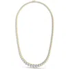 Hautecarat Graduated Lab Created Diamond Tennis Necklace In 18k Yellow Gold