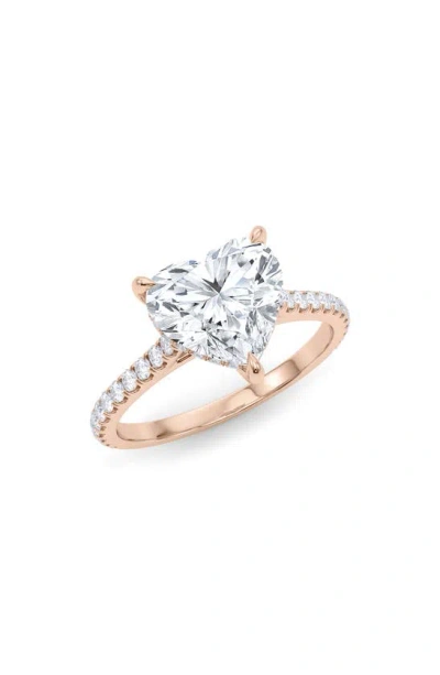 Hautecarat Heart Cut & Pavé Lab Created Diamond 18k Gold Ring