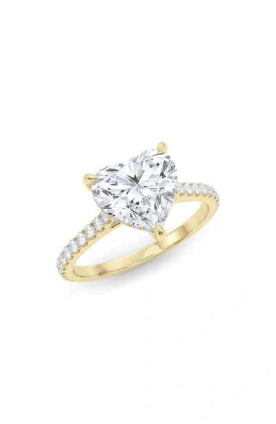 Hautecarat Heart Cut & Pavé Lab Created Diamond 18k Gold Ring