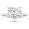 Hautecarat Heart Cut Lab Created Diamond 18k Gold Ring In 18k White Gold