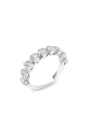 Hautecarat Heart Cut Lab Created Diamond Half Eternity Ring In White Gold