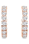 Hautecarat Heart Lab Created Diamond Inside Out Hoop Earrings In 18k Rose Gold