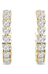 Hautecarat Heart Lab Created Diamond Inside Out Hoop Earrings In 18k Yellow Gold