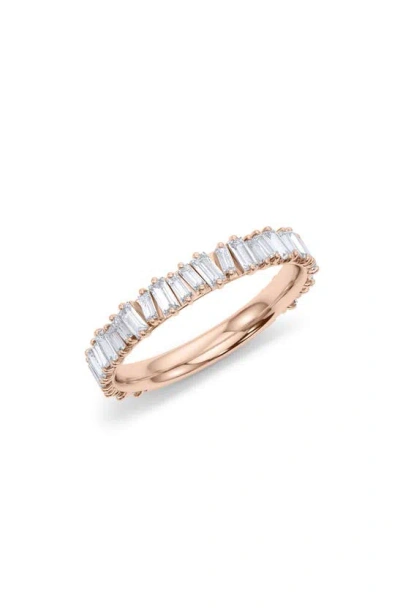 Hautecarat Lab Created Baguette Diamond Band Ring In 18k Rose Gold