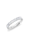 Hautecarat Lab Created Baguette Diamond Band Ring In 18k White Gold