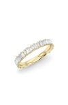 Hautecarat Lab Created Baguette Diamond Band Ring In 18k Yellow Gold