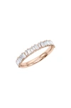 Hautecarat Lab Created Baguette Diamond Half Eternity Ring In Rose Gold