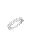 Hautecarat Princess Cut Lab Created Diamond 18k Gold Eternity Band Ring In White Gold