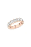 Hautecarat Lab Created Diamond Eternity Ring In Rose Gold