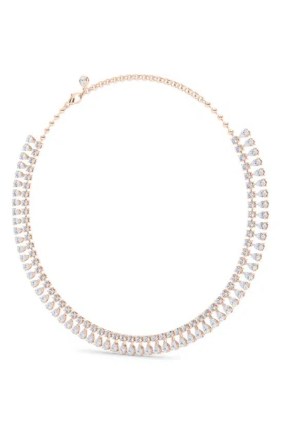 Hautecarat Lab Created Diamond Frontal Necklace In 18k Rose Gold