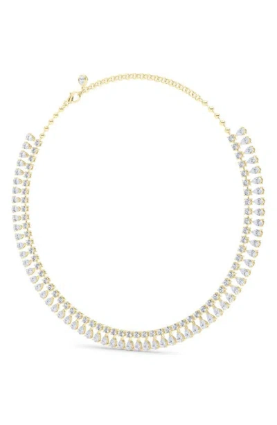 Hautecarat Lab Created Diamond Frontal Necklace In 18k Yellow Gold