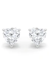 Hautecarat Lab Created Diamond Heart Stud Earrings In 14k White Gold