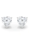 Hautecarat Lab Created Diamond Heart Stud Earrings In 18k White Gold
