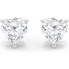 Hautecarat Lab Created Diamond Heart Stud Earrings In 18k White Gold