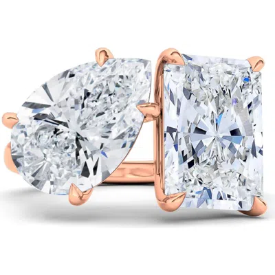 Hautecarat Lab Created Diamond Ring In 18k Rose Gold