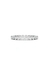 Hautecarat Lab Created Diamond Single Prong 18k Gold Eternity Band Ring In White Gold