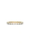 Hautecarat Lab Created Diamond Single Prong 18k Gold Eternity Band Ring In Yellow Gold