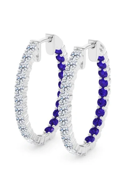 Hautecarat Lab Grown Diamond & Birthstone Inside Out Hoop Earrings In Metallic