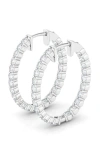 Hautecarat Lab Grown Diamond Inside Out Hoop Earrings In White Gold/diamond