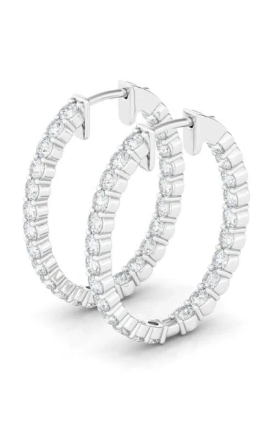 Hautecarat Lab Grown Diamond Inside Out Hoop Earrings In White Gold/diamond