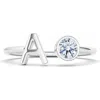 Hautecarat Lab Grown Diamond Letter Ring In 18k White Gold - A