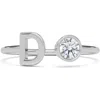 Hautecarat Lab Grown Diamond Letter Ring In 18k White Gold - D