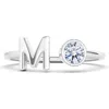 Hautecarat Lab Grown Diamond Letter Ring In 18k White Gold - M