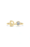 Hautecarat Lab Grown Diamond Letter Ring In Gold