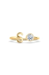 Hautecarat Lab Grown Diamond Letter Ring In 18k Yellow Gold - S