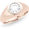 Hautecarat Lab Grown Diamond Signet Ring In Rose Gold