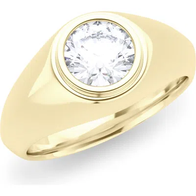 Hautecarat Lab Grown Diamond Signet Ring In Yellow Gold