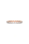 Hautecarat Lab Grown Diamond Single Prong Eternity Band Ring In Rose Gold
